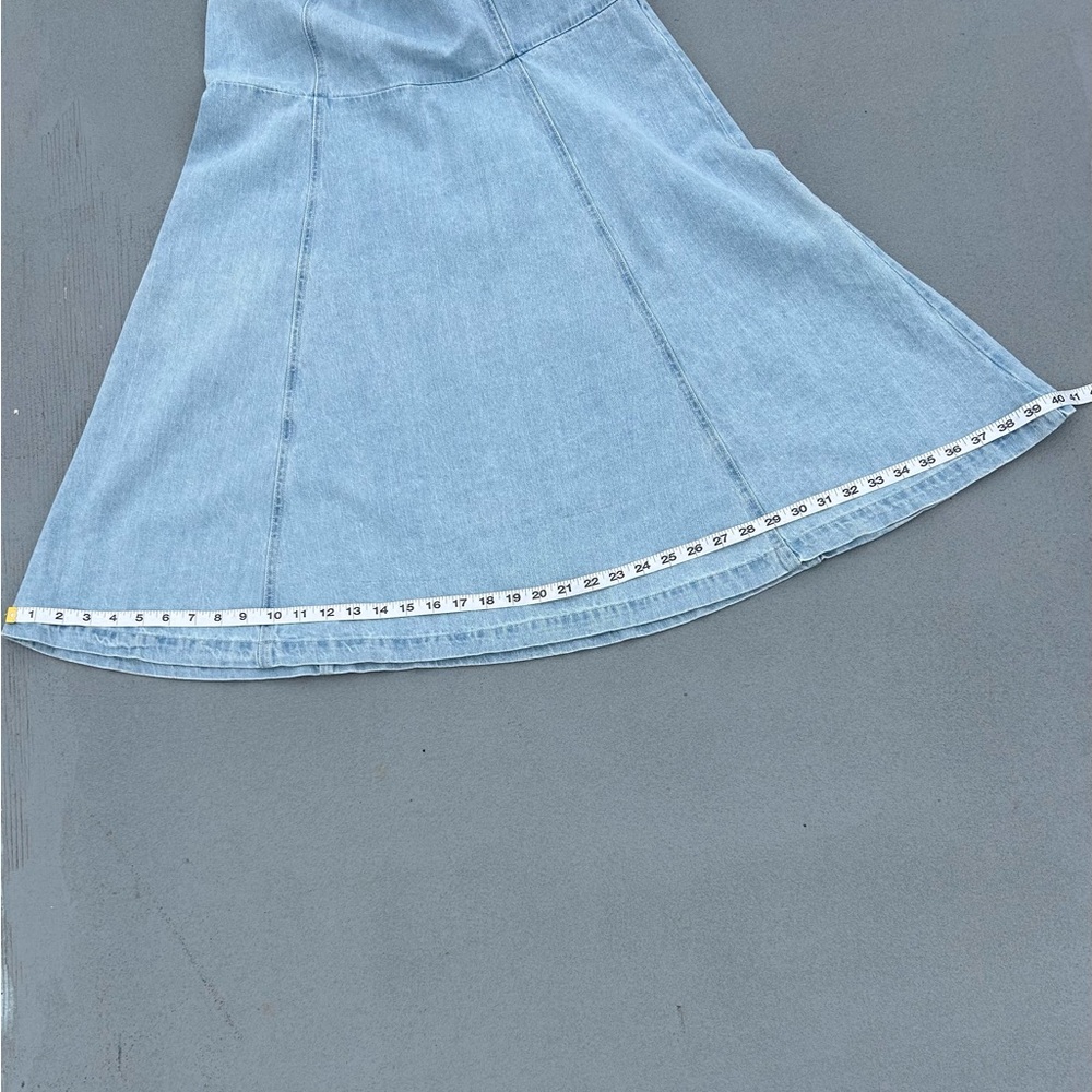 254.INDIGO REIN Women’s Light Wash Denim Mermaid Maxi Dress - Picture 7 of 12